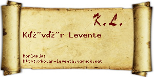 Kövér Levente névjegykártya