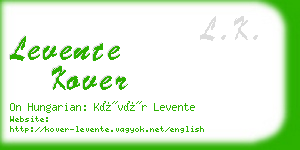 levente kover business card